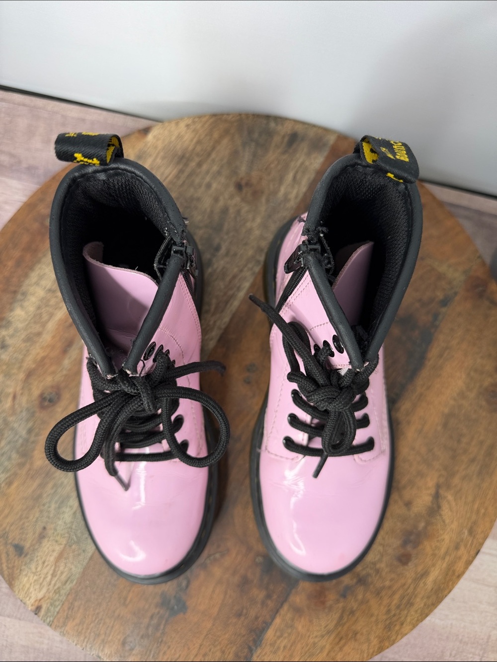 Dr. Martens 1460 8-Eye Patent Boot - Toddler - Pale Pink - Size 13 - Picture 3 of 8